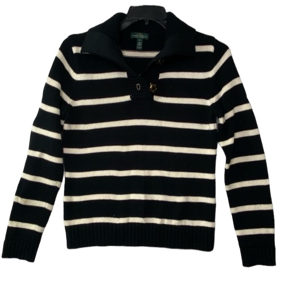 Lauren Ralph Lauren Sweaters - Lauren Ralph Lauren blk & wht boating yachting equestrian sweater. Size Medium